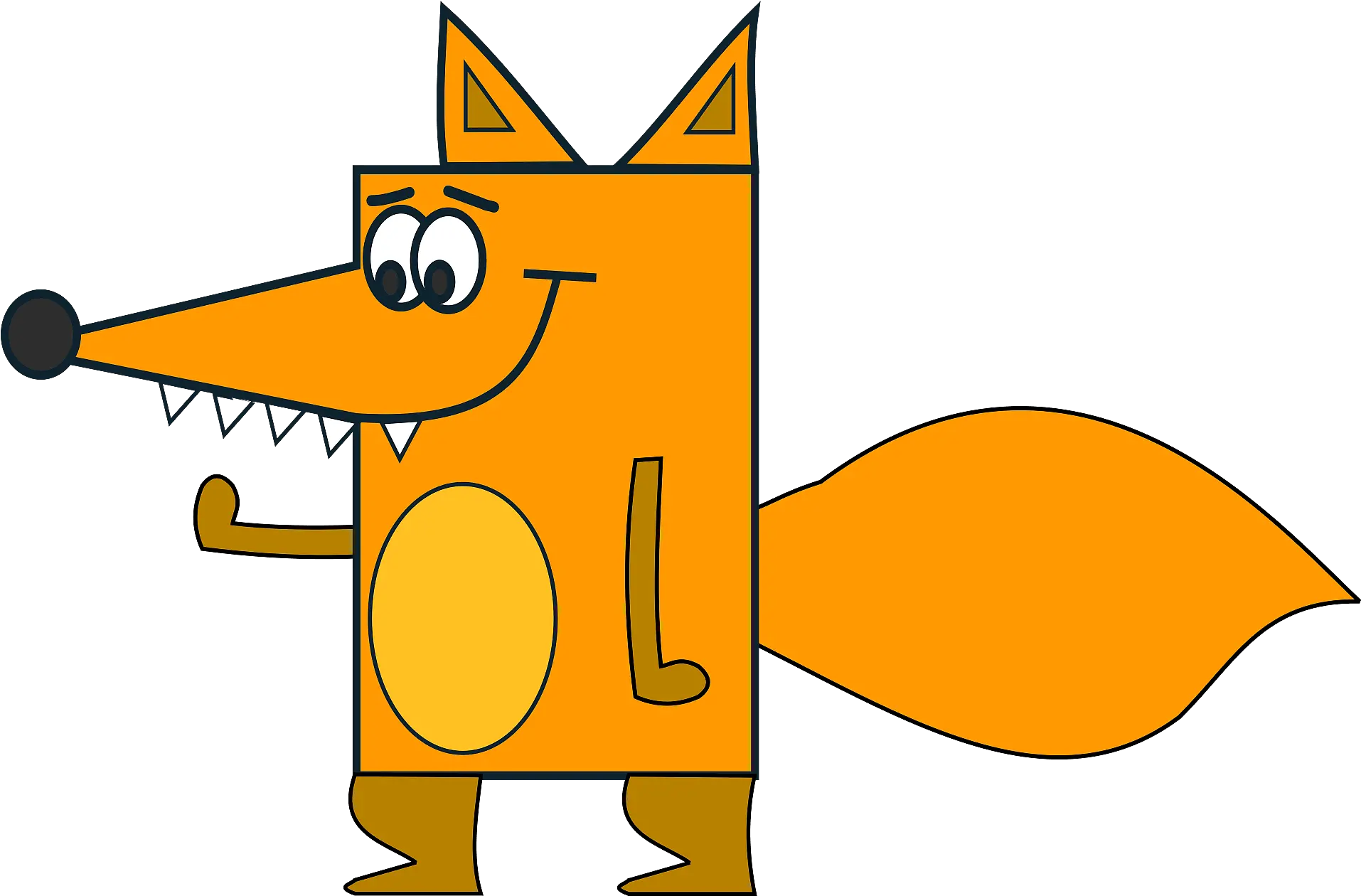 Fox Cartoon Funny Tail Teeth Fox Clipart Png Fox Tail Png