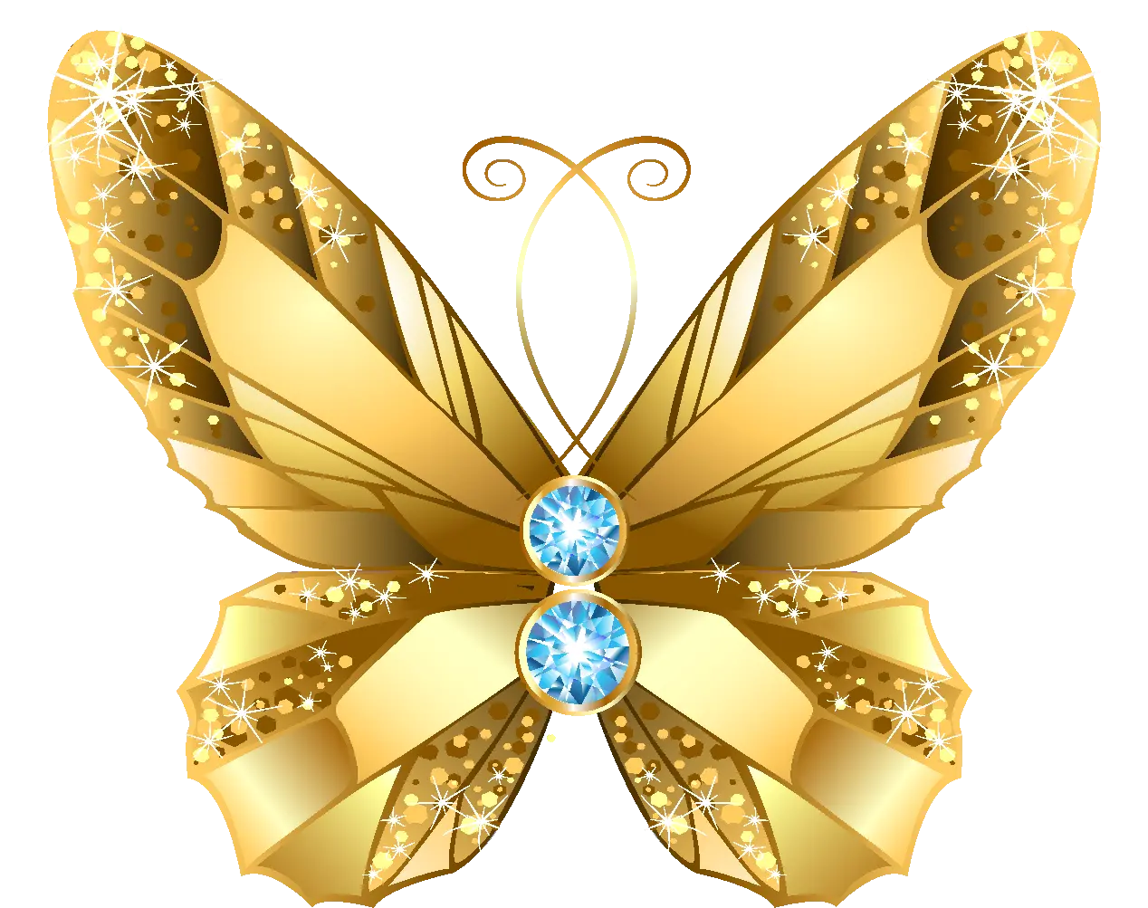 Cartoon Ornate Golden Butterfly Element Butterfly Gold Gold Golden Butterfly Png Gold Butterfly Png