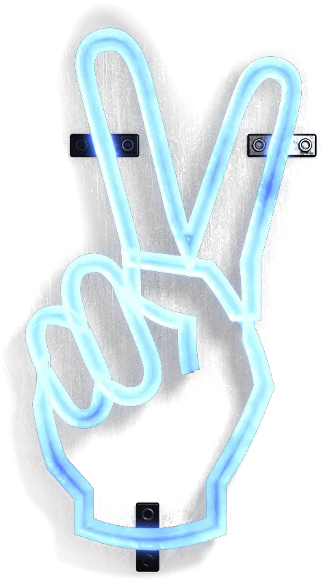 Neon Symbol Hand Peace Sign Sign Language Png Peace Icon