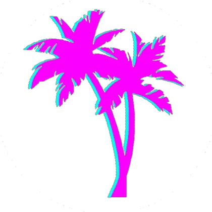 Transparent Tree Vaporwave Palm Tree Cartoon Black And Palm Tree Silhouette Svg Png Cartoon Palm Tree Png