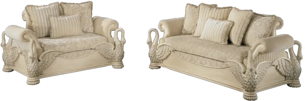 Download Hd Svana Sofa Set Avignon Swan Sofa Nailhead Studio Couch Png Nail Head Png