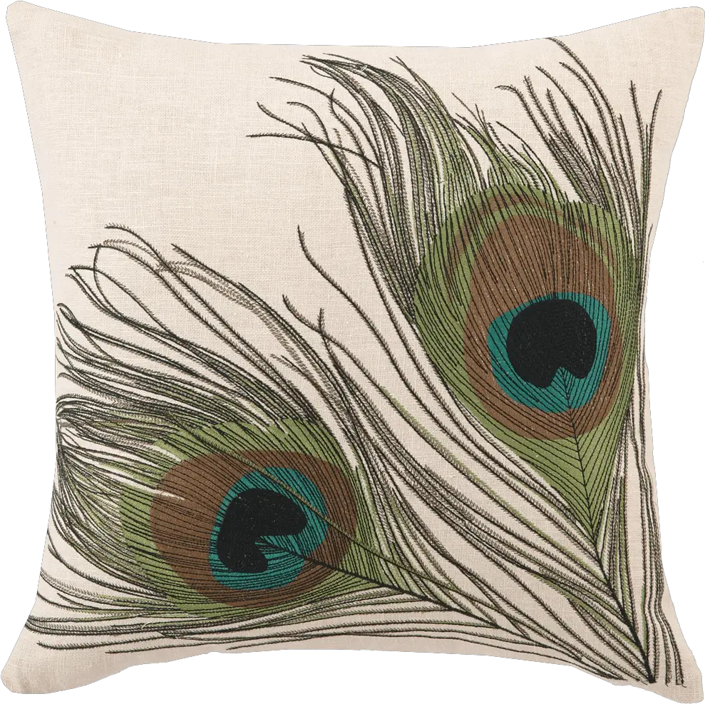 Double Peacock Feather Embroidered Pillow Double Peacock Pillow Png Peacock Feathers Png