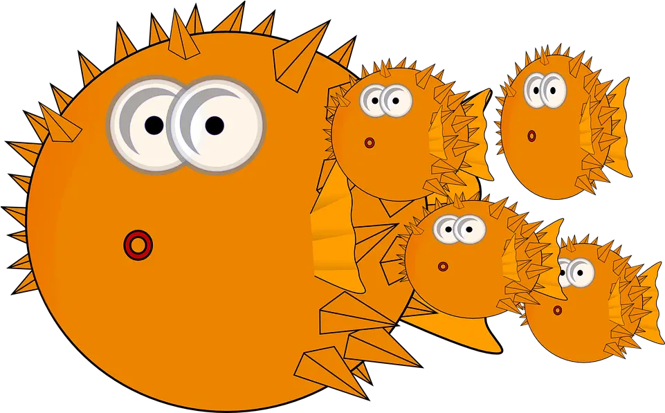 Fishes Balloon Family Puffer Fish Cartoon Free Png School Of Fish Png