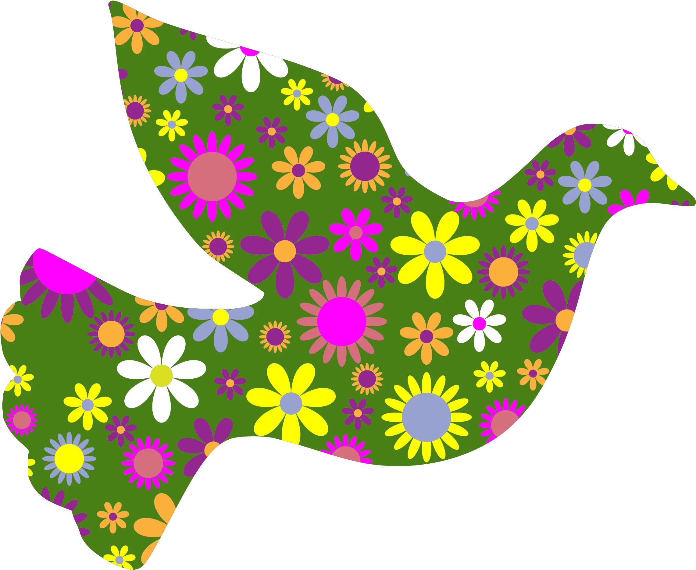 Download Clipart Library Stock Floral Dove Icons Png Free Hippie Flower Png Art Dove Icon