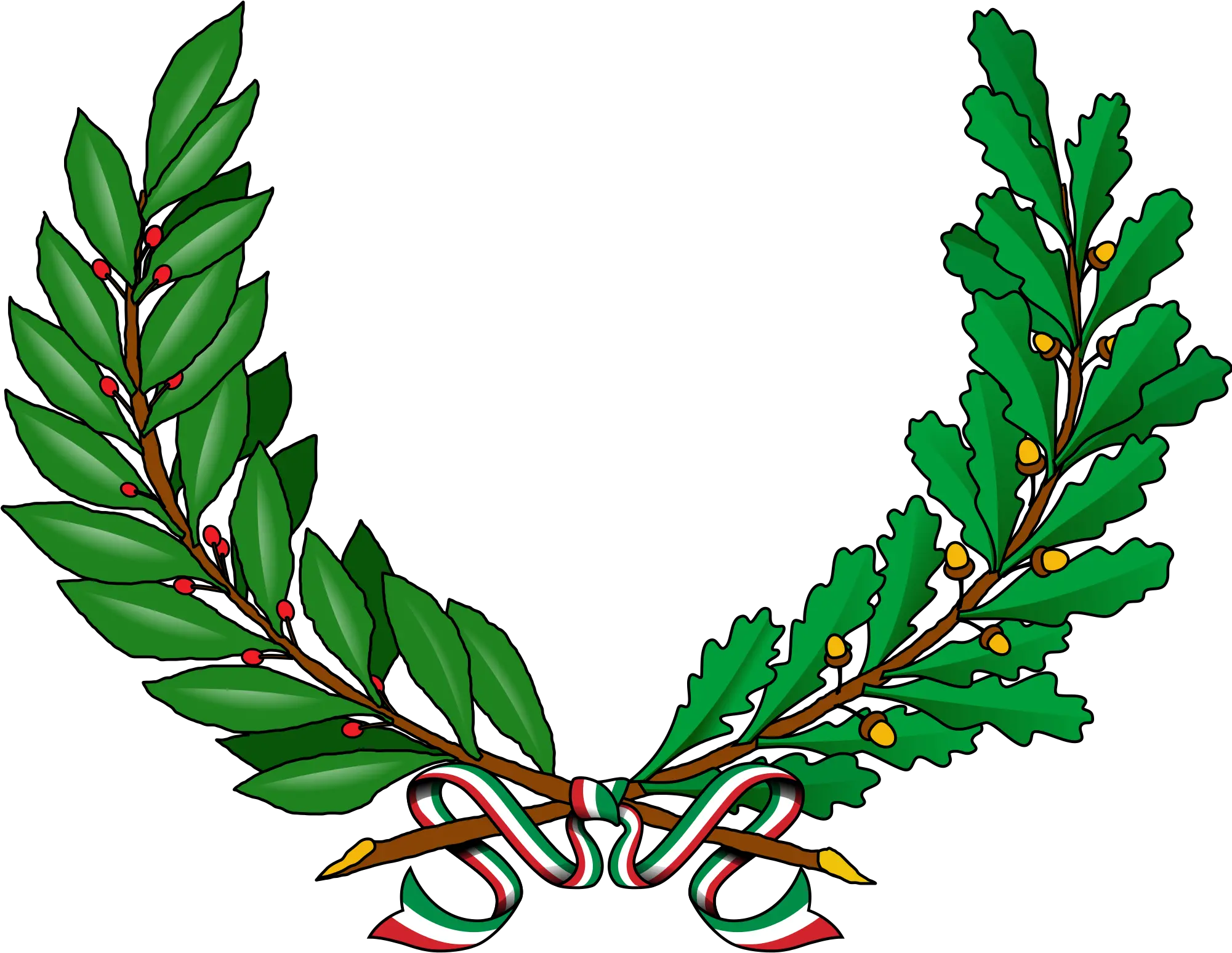 File Ornamenti Da Comune Svg Wikimedia Commons Tree Vine Coat Of Arms Leaves Png Leaf Wreath Png