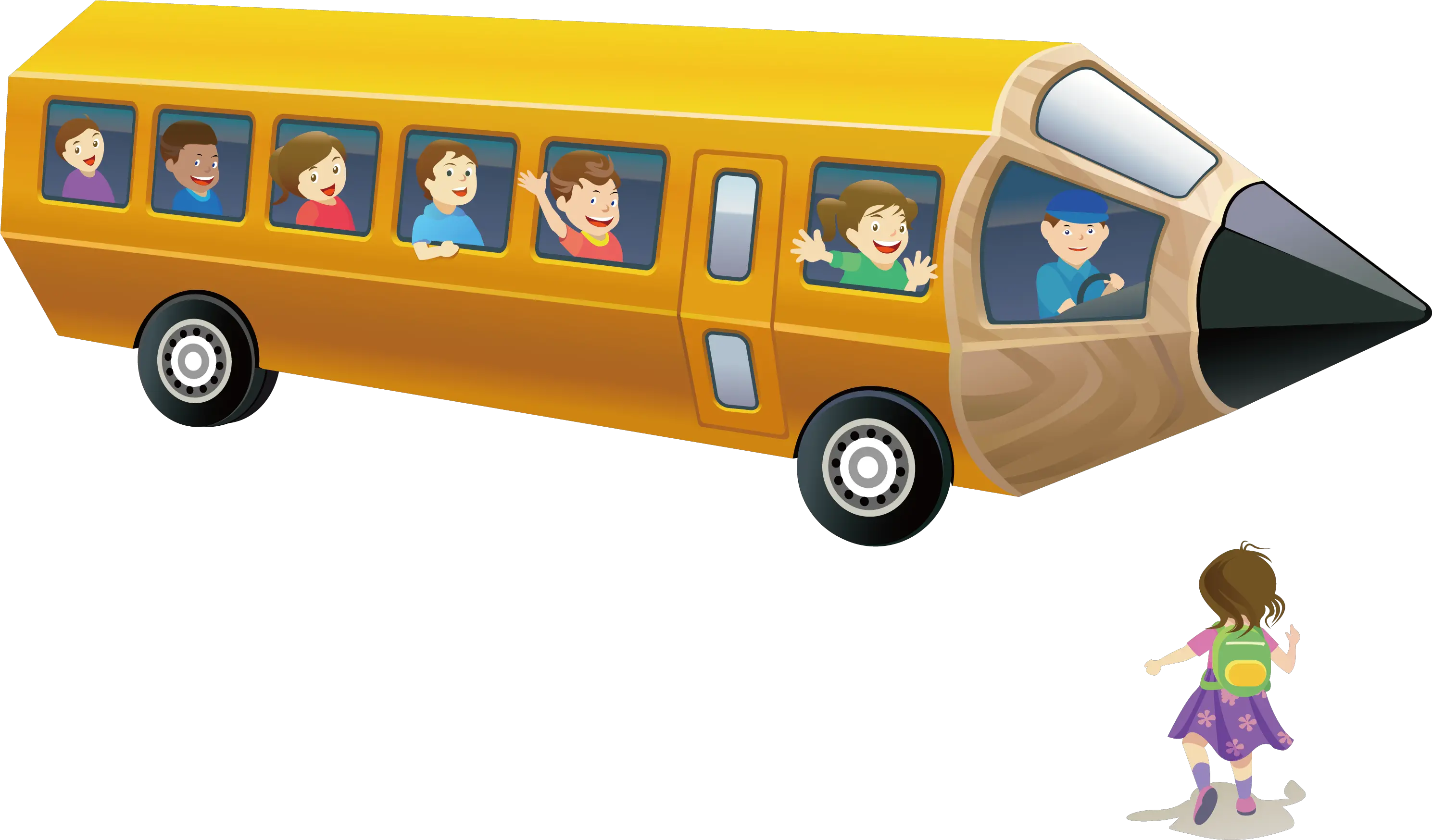 Download School Pencil Transprent Free Pencil School Bus School Pencil Cartoon Png School Bus Transparent