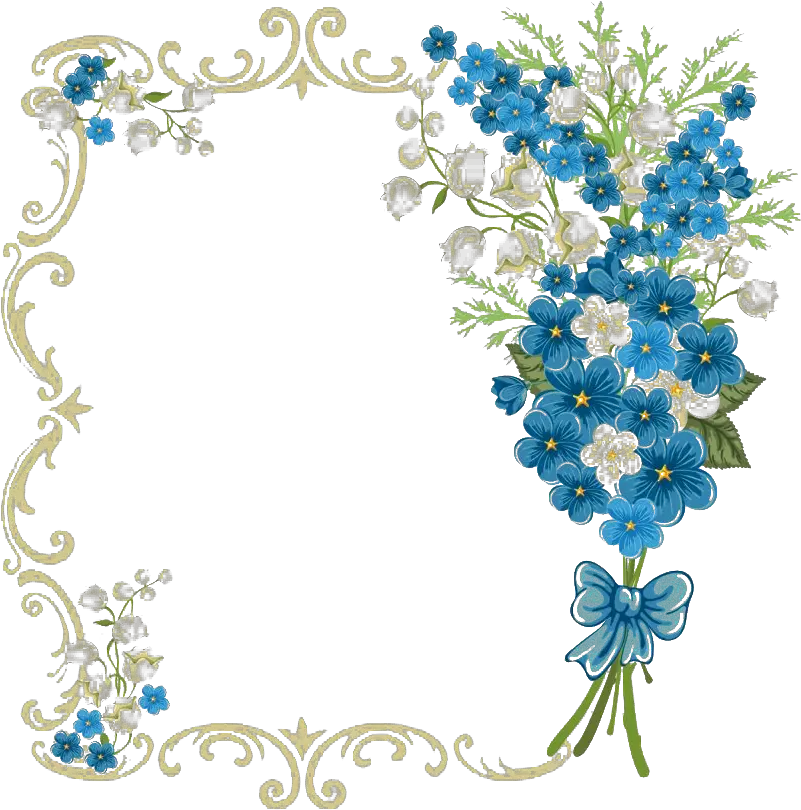 Vintage Floral Blue Frame Transparent Royal Wedding Invitation Background Hd Png Vintage Transparent