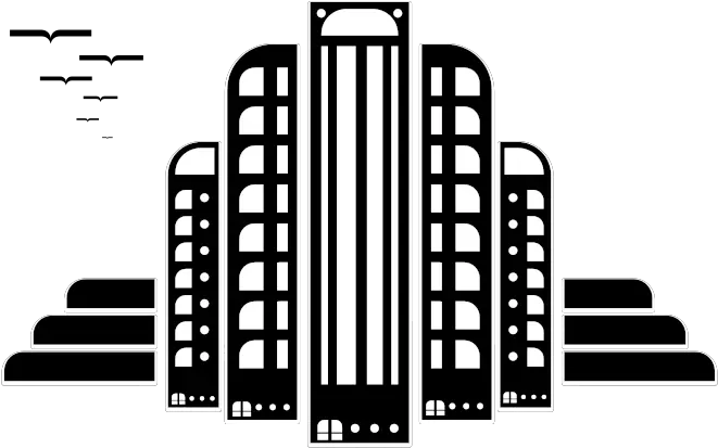 Download Empire State Building Free Art Deco Poster Png Building Silhouette Png