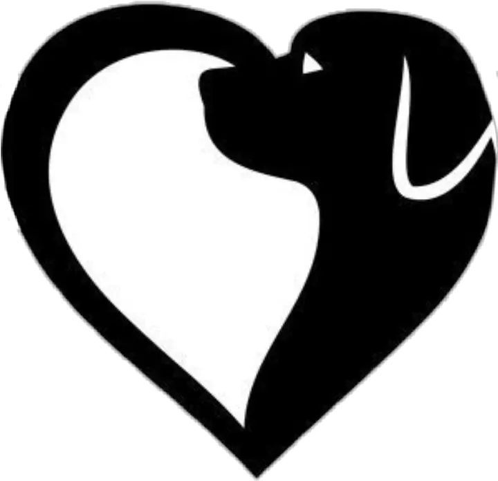 Heart Dog Silhouette Dog Heart Clip Art Png Download Dog Silhouette With Heart Heart Silhouette Png