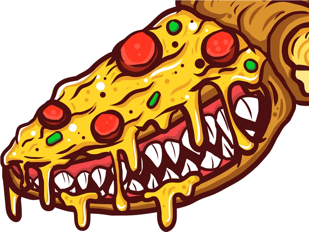 Monster Pizza Monster Pizza Graffiti Png Cartoon Pizza Logo