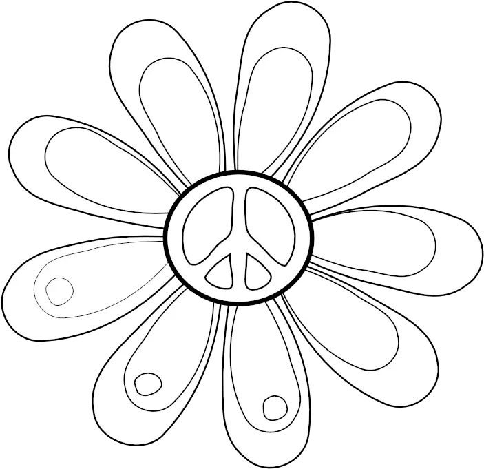 Download Hd Peace Symbol Sign Flower 82 Black White Daisy Vinyl Decal Png Peace Sign Png