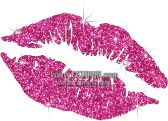 Glitter Pink Kiss Lip Hot Fix Transfer Cstown Lip Gloss Png Pink Glitter Png