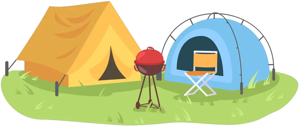 Premium Campsite In Forest Illustration Pack From Holidays Camping Cartoon With Friend Png Camping Cartoon Icon