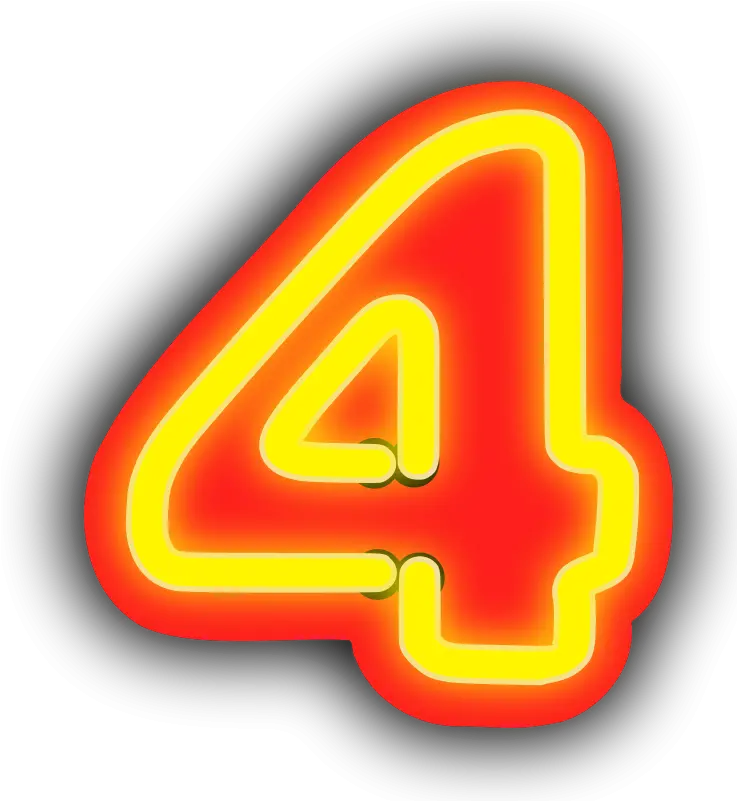 Autumn Term Number 4 Png Neon Number 4 Transparent Background