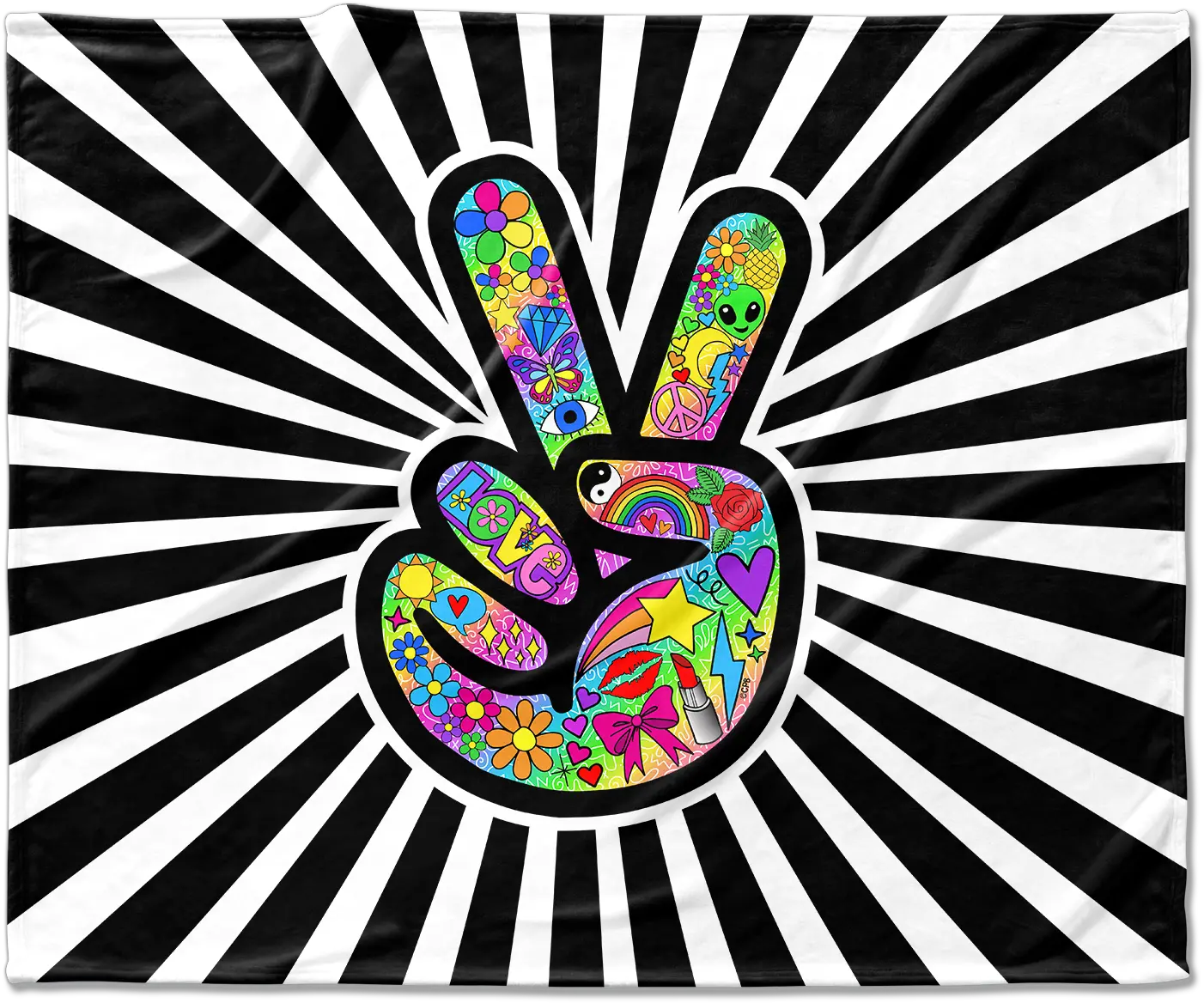 Funky Peace Sign Blanket Sunbeam Stencil Png Peace Sign Transparent