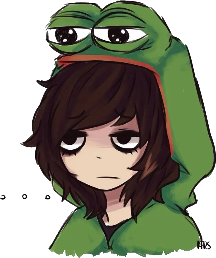 Frog Girl Anime Illustration Feels Bad Cartoon Png Feelsbadman Png