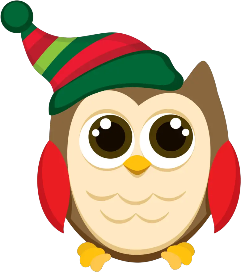 Clipart Of December Asin And Owls January Christmas Owl Cool Christmas Elf Clipart Png Owls Png