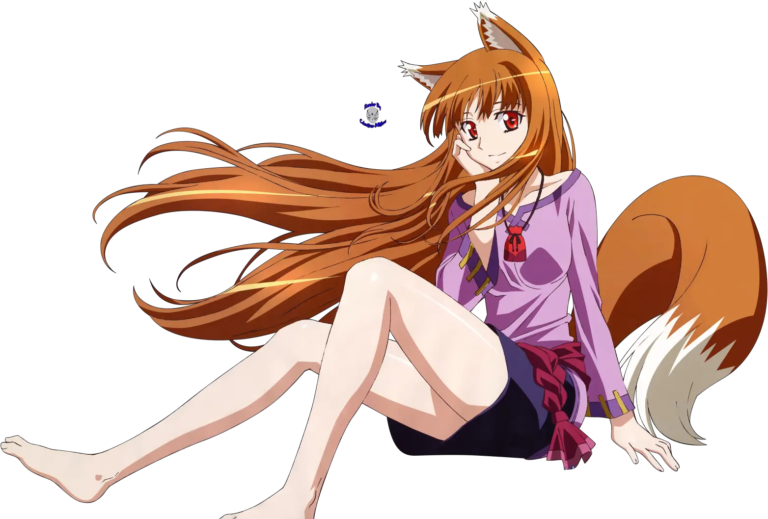 And Wolf Part 3 Holo Spice A Wolf Png Anime Girl Sitting Png