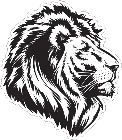 Printed Vinyl Male Lion Head Lion Png Black And White Lion Head Transparent