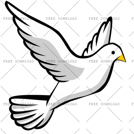 Dove Bird Png Image With Transparent Flying Bird Cartoon Drawing Black Bird Png