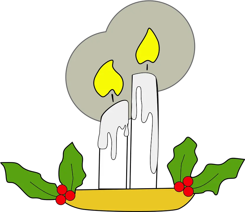 Candles Flame Holly Kerst Kaars Png Christmas Candle Png