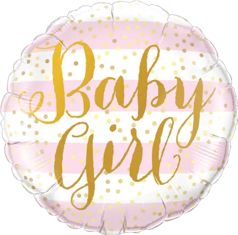 Baby Girl Foil Gold Confetti Stripes Balloon 88004 Baby Girl Ballon Png Gold Confetti Png