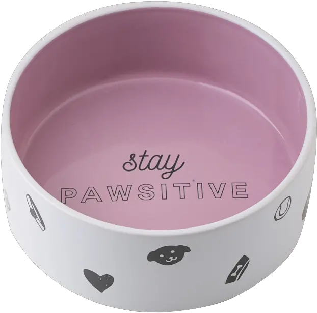 Factory Direct Sale Oem Ceramic Pink White Dog Bowl Custom Solid Png Pet Bowl Icon