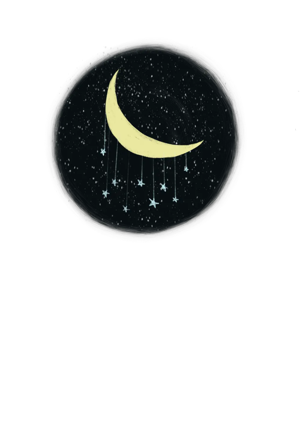 Moon In The Night Sky Crescent Png Starry Sky Png