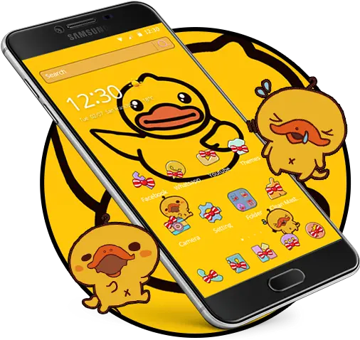 Download Cartoon Yellow Cute Duck Theme Butterfly Icon Free Cartoon Yellow Cute Duck Theme Png Kawaii Icon Pack