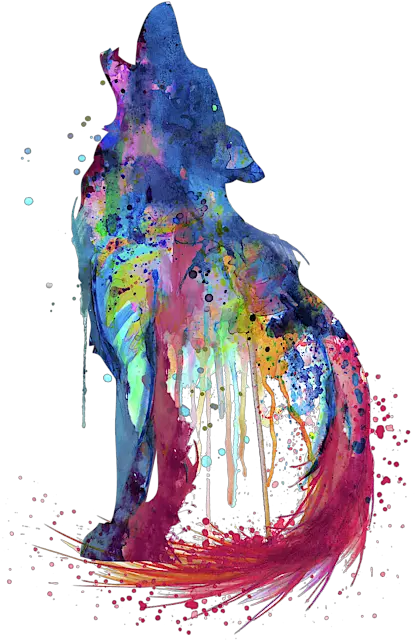 Howling Wolf Watercolor Silhouette Kids T Shirt Watercolor Painting Wolf Png Howling Wolf Png