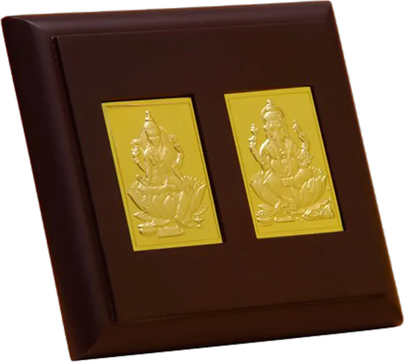 Download Table Lakshmiji Ganeshji Picture Frame Png Gold Rectangle Png